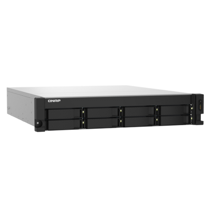 QNAP NAS TS-832PXU-RP-4G, 8 Bay AL324 quad-core 1.7 GHz rackmount NAS with 250W redundant PSU, 4GB DDR4 UDIMM RAM (max 16GB), SATA 6Gb/s, 2x 10GbE SFP+, 2x 2.5GbE, 1x PCIe Gen2 x2 slot TS-83 [TS-832PXU-RP-4G]