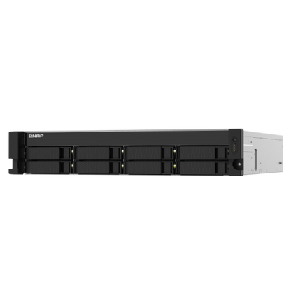 QNAP NAS TS-832PXU-RP-4G, 8 Bay AL324 quad-core 1.7 GHz rackmount NAS with 250W redundant PSU, 4GB DDR4 UDIMM RAM (max 16GB), SATA 6Gb/s, 2x 10GbE SFP+, 2x 2.5GbE, 1x PCIe Gen2 x2 slot TS-83 [TS-832PXU-RP-4G]