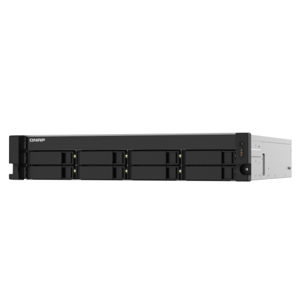 QNAP NAS TS-832PXU-RP-4G, 8 Bay AL324 quad-core 1.7 GHz rackmount NAS with 250W redundant PSU, 4GB DDR4 UDIMM RAM (max 16GB), SATA 6Gb/s, 2x 10GbE SFP+, 2x 2.5GbE, 1x PCIe Gen2 x2 slot TS-83 [TS-832PXU-RP-4G]