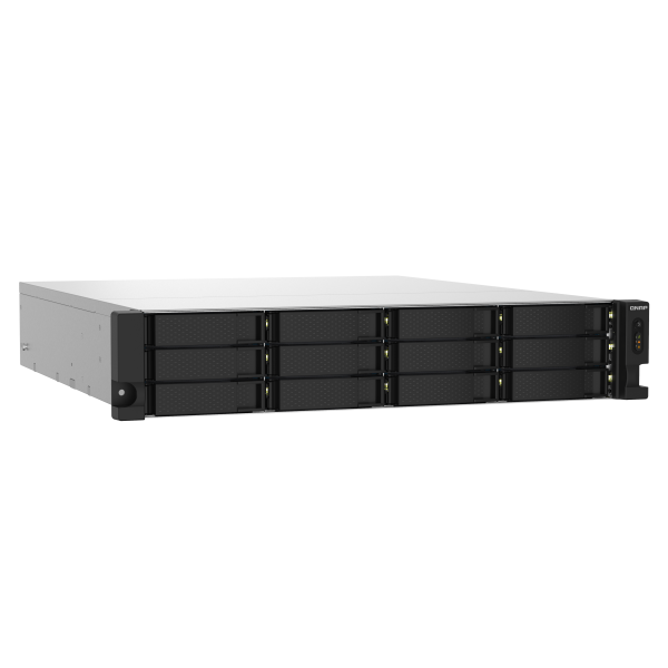 QNAP NAS TS-1232PXU-RP-4G, 12 Bay AL324 quad-core 1.7 GHz rackmount NAS with 250W redundant PSU, 4GB DDR4 UDIMM RAM (max 16GB), SATA 6Gb/s, 2x 10GbE SFP+, 2x 2.5GbE, 1x PCIe Gen2 x2 slot TS- [TS-1232PXU-RP-4G]