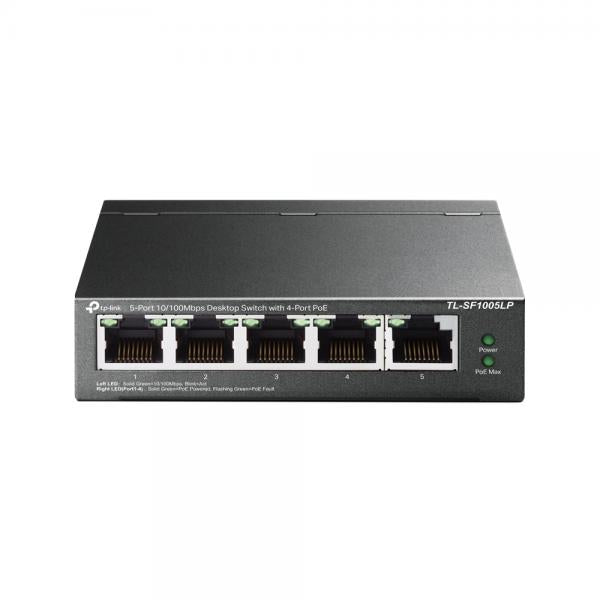 TP-Link TL-SF1005LP conmutador de red Fast Ethernet no administrado (10/100) Soporte de alimentación a través de Ethernet (PoE) Negro [TL-SF1005LP] 