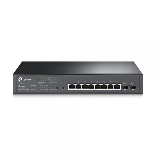 TP-Link - SG2210MP - JetStream 10-Port Gigabit Smart Switch with 8-Port PoE+ , 8x Gigabit PoE+ Ports, 2x Gigabit SFP Slots, 802.3at/af, 150 W PoE Power, 1U 13-inch Rack-mountable Steel Case, [SG2210MP]