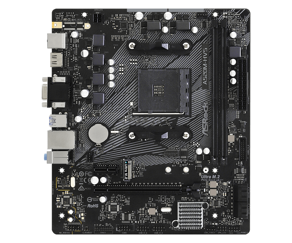 ASROCK MB AMD A520, A520M HVS DDR4 4SATA3 [A520M-HVS]