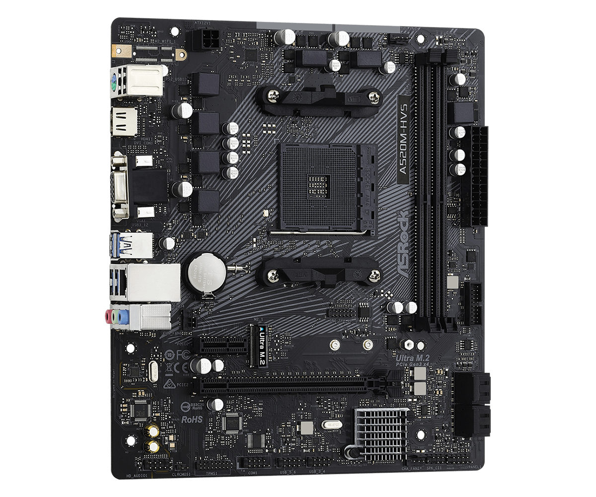 ASROCK MB AMD A520, A520M HVS DDR4 4SATA3 [A520M-HVS]