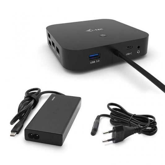 I-TEC DOCKING STATION USB-C DUAL DISPLAY WITH POWER DELIVERY 100W+CHARGER-C77W [C31DUALDPDOCKPD65W]