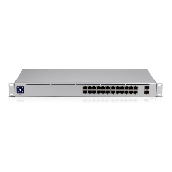 Ubiquiti - USW-24-EU - Conmutador UniFi de 24 puertos de capa 2 con puertos de 24 GbE, 2 puertos SFP USW-24-EU [USW-24-EU] 