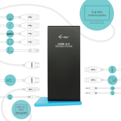 i-tec USB 3.0/USB-C Dual HDMI Docking Station [U3DUALHDMIDOCK]