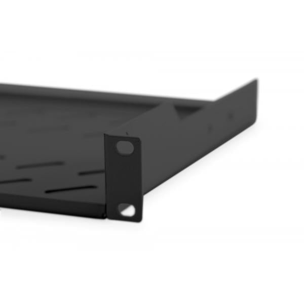 Digitus 1U fixed shelf for racks from 400 mm depth 45x483x250 mm - up to 15 kg - Black [DN-19TRAY-1-SW]