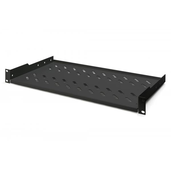 Digitus 1U fixed shelf for racks from 400 mm depth 45x483x250 mm - up to 15 kg - Black [DN-19TRAY-1-SW]