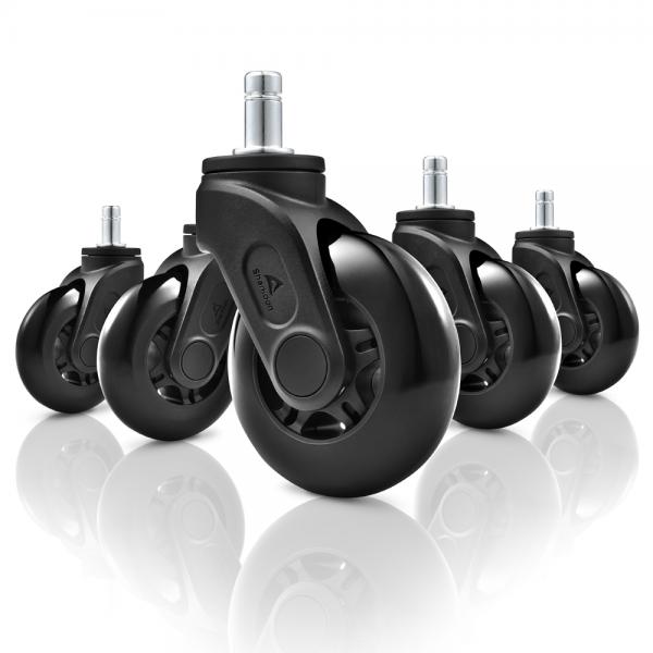 Sharkoon SW10 Black Polyurethane Plastic PU Wheels [SW10] 