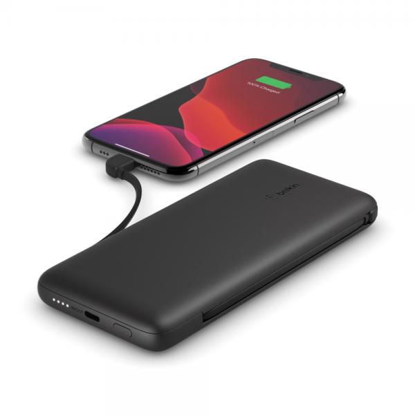 Belkin Powerbank 10K 23W PB USB-C Cables de entrada/salida y salida Lightning incluidos - Negro [BPB006BTBLK]