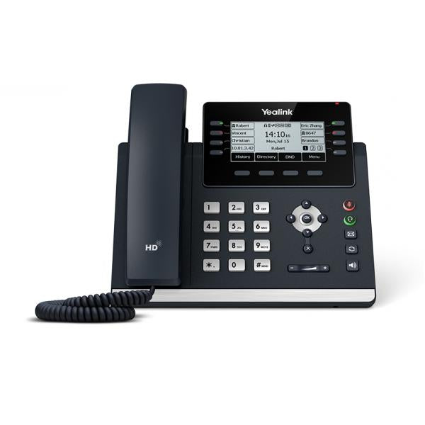 YEALINK TELEFONO VOIP 2XLAN GIGABIT, DISPLAY MONOCROMATICO, 1XRJ9, 16 LINEE SIP [SIP-T43U]