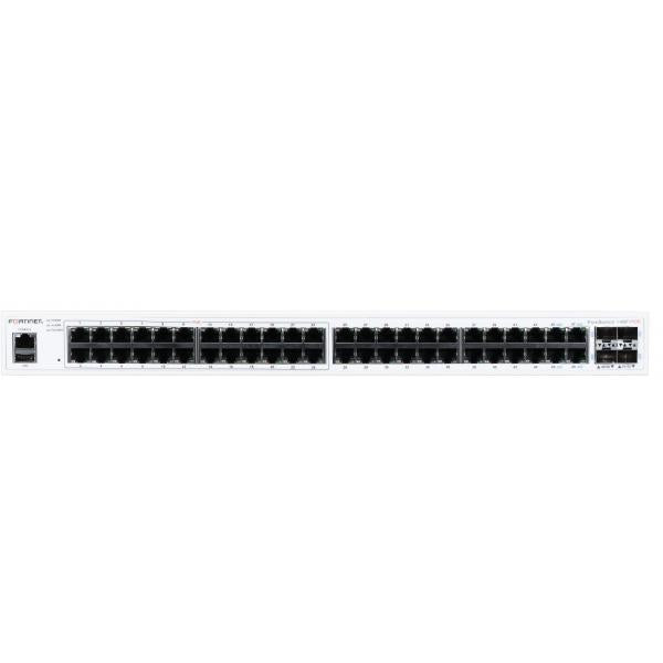 Fortinet FS-148F-POE conmutador de red L2 Gigabit Ethernet (10/100/1000) Soporte Alimentación a través de Ethernet (PoE) 1U Blanco [FS-148F-POE] 