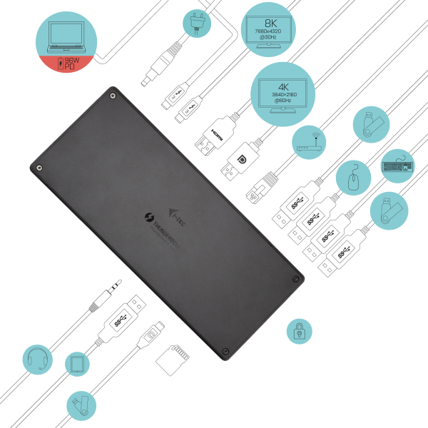 i-tec Thunderbolt 3 3x Display Docking Station + Power Delivery 96W [TB3TRIPLEDOCKPDIT]