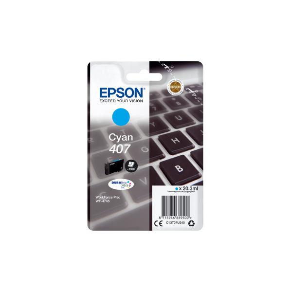 TARJETA EPSON. TINTA CIAN PARA WF-4545, 407 L [C13T07U240]