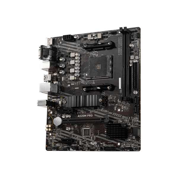 MSI MB AMD A520, A520M PRO, AM4, 2DDR4, 1PCI-Ex16, 1M2, 4SATA3, 6USB3 [A520M PRO] 