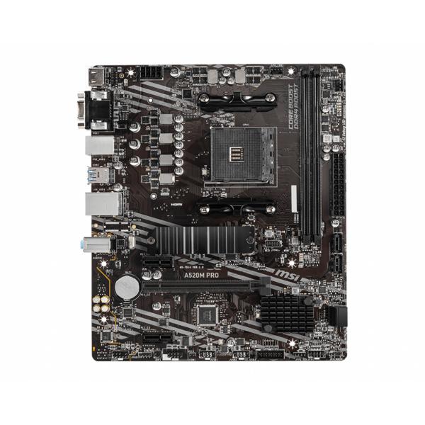 MSI MB AMD A520, A520M PRO, AM4, 2DDR4, 1PCI-Ex16, 1M2, 4SATA3, 6USB3 [A520M PRO] 