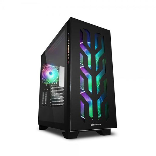 SHARKOON CASE ATX 2XUSB 3.0, 1X TYPE-C, 2XVETRO TEMPERATO, 8 SLOT ESPANSIONE, 4XARGB FAN, ARGB CONTROLLER [SHARK CA300T BLACK]