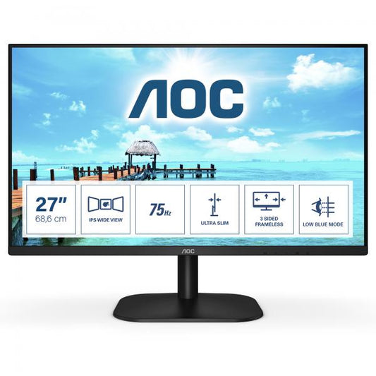 AOC MONITOR 27 LED IPS 16:9 FHD 250CDM 7MS VGA/HDMI [27B2H]