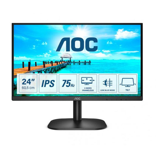 AOC MONITOR 23,8 LED IPS 16:9 FHD 4MS 250 CDM 75HZ, VGA/HDMI [24B2XH]