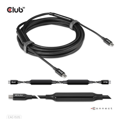 CLUB3D CAVO USB TYPE C 3.2 GEN 2 M-M 5M/15FT SUPPORTS UP TO 10Gbps/8K 60Hz/60Watt [CAC-1535]