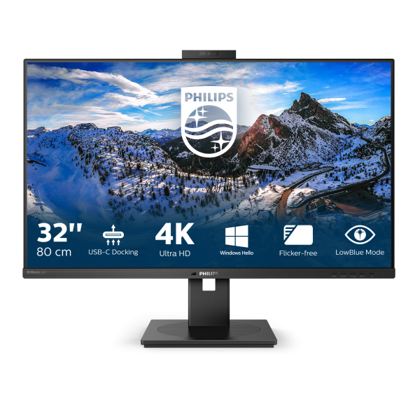 PHILIPS MONITOR 32 LED IPS 16:9 4K UHD 350 CDM, USB-C HUB, RJ45, PIVOT, WEBCAM, DP/HDMI, MULTIMEDIALE [329P1H]