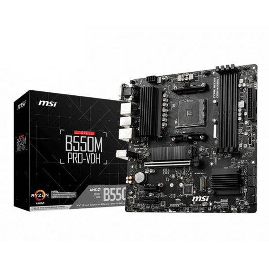 MSI MB AMD B550M PRO-VDH, B550 ,AM4,4DDR4,1PCI-EX16, 2PCI-EX1, 2M.2, 4SATA3,7USB3.2 GEN1, 6USB [B550M PRO-VDH]