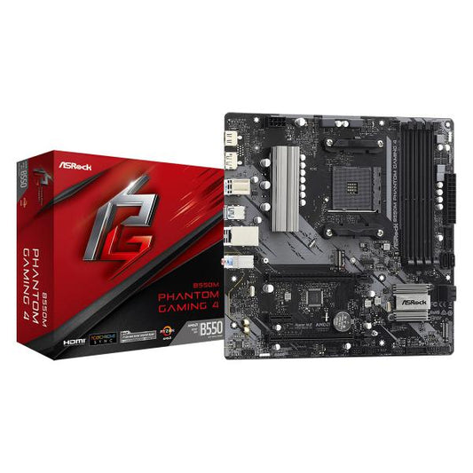 ASROCK MB AMD B550, B550M PHANTOM GAMING 4, AM4, 4 DDR4, Micro ATX [B550M PHANTOM GAM 4]