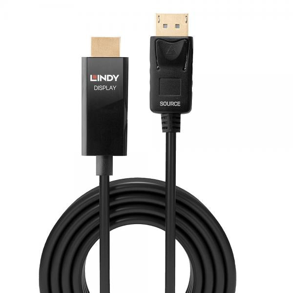 Lindy 40924 cavo e adattatore video 0,5 m DisplayPort HDMI tipo A (Standard) Nero [LINDY40924]