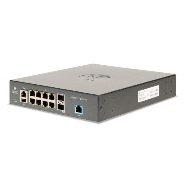 CambiumNetworks,EX1010,Intelligent Ethernet Switch cnMatrix, 8 1,Gbps and 2 1,Gbps SFP fiber ports , no power cord MX-EX1010XXA-E [MX-EX1010XXA-E]