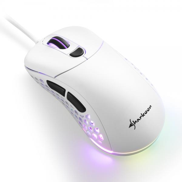 SHARKOON RATÓN GAMING LIGHT2-200, BLANCO, 16000 DPI MAX, RGB, 6 BOTONES, USB 1.8MT, BLANCO [LIGHT2-200 BLANCO] 