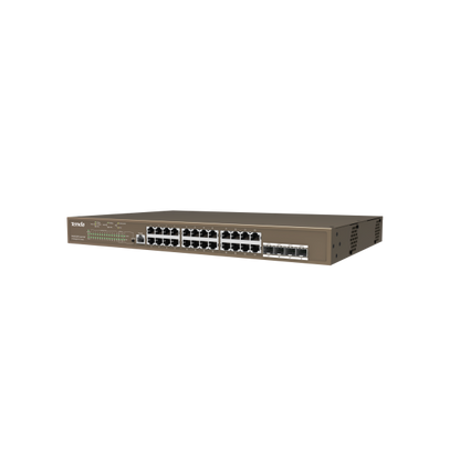 TENDA SWITCH L3 MANAGED POE SWITCH 24 PORTE 10/100/1000 BASE-T ETHERNET - 4 PORTE 1000 BASE-X SFP -1 [TEG5328P-24-410W]