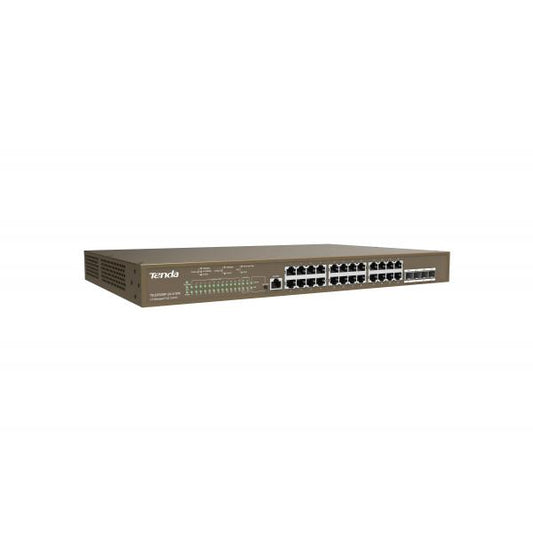 TENDA SWITCH L3 MANAGED POE SWITCH 24 PORTE 10/100/1000 BASE-T ETHERNET - 4 PORTE 1000 BASE-X SFP -1 [TEG5328P-24-410W]