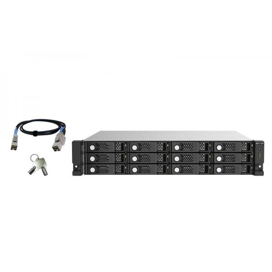 QNAP JBOD TL-R1220Sep-RP, 12 bay 2U rackmount SAS 12Gbps JBOD expansion enclosure with SAS expander, 2.5:/3.5" SAS 12Gbps & SAS/SATA 6Gbps drives, 4 x SFF-8644 Mini-SAS HD ports, redundant P [TL-R1220Sep-RP]