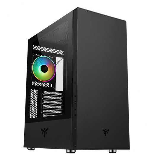 ITEK CASE VERTIBRA S210 - GAMING MIDDLE TOWER, 12CM ARGB FAN, 2XUSB3, SIDE PANEL TEMP GLASS [ITGCAVS210]