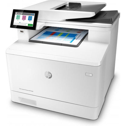 Impresora multifunción HP Color LaserJet Enterprise Enterprise Color LaserJet M480f, color, impresora comercial, impresión, copia, escaneo, fax, compacta; Funciones de seguridad avanzadas; Impresión a doble cara; AAD de 50 hojas; Eficiencia energética...