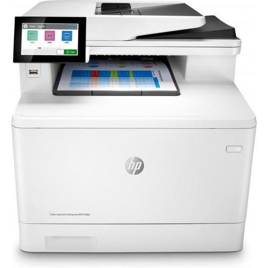 HP Color LaserJet Enterprise Stampante multifunzione Enterprise Color LaserJet M480f, Colore, Stampante per Aziendale, Stampa, copia, scansione, fax, Compatta; Avanzate funzionalità di sicurezza; Stampa fronte/retro; ADF da 50 fogli; Efficienza energ...