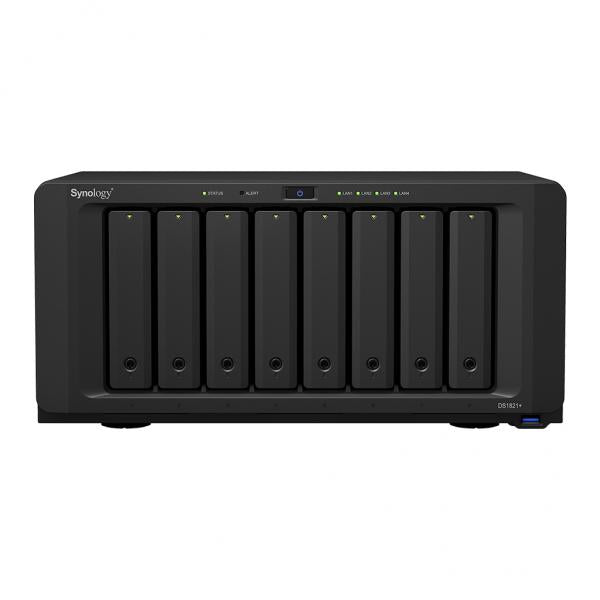 SYNOLOGY NAS TOWER 8BAY 2.5"/3.5" SSD/HDD SATA, AMD RYZEN V1500B 4CORE 2.2GHz, 4GB SODIMM DDR4 ECC ( [DS1821+]