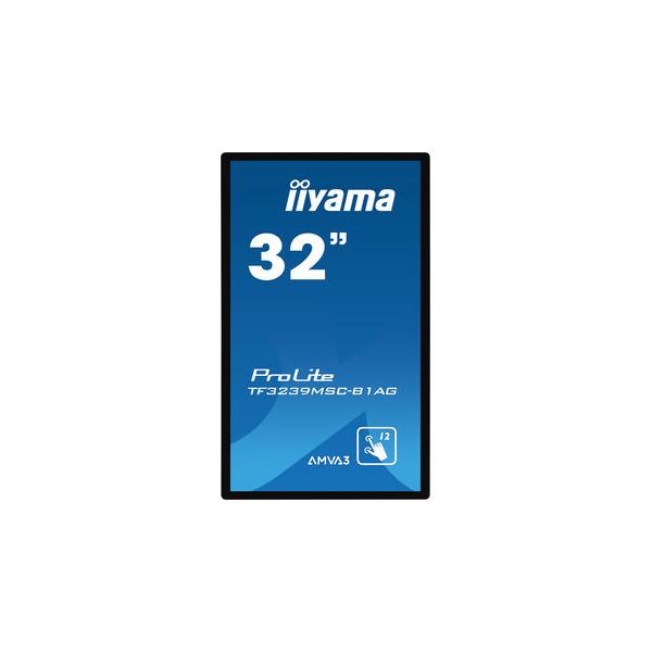 iiyama ProLite TF3239MSC-B1AG PC Monitor 80 cm (31.5") 1920 x 1080 pixels Full HD LED Touch screen Multi user Black [TF3239MSC-B1AG] 