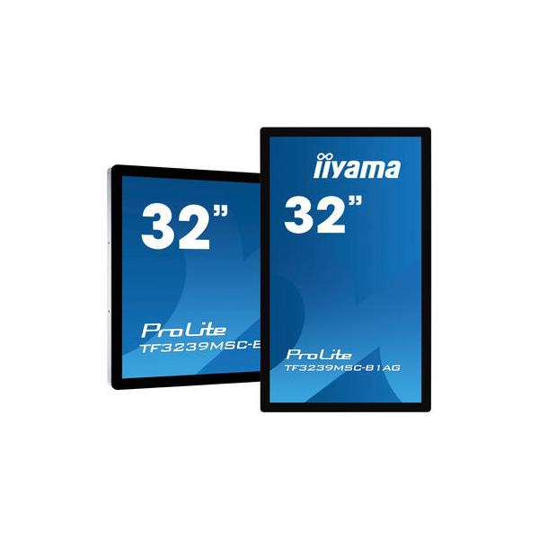 iiyama ProLite TF3239MSC-B1AG PC Monitor 80 cm (31.5") 1920 x 1080 pixels Full HD LED Touch screen Multi user Black [TF3239MSC-B1AG] 