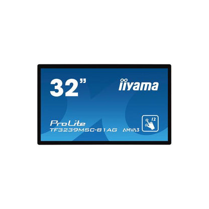 iiyama ProLite TF3239MSC-B1AG PC Monitor 80 cm (31.5") 1920 x 1080 pixels Full HD LED Touch screen Multi user Black [TF3239MSC-B1AG] 