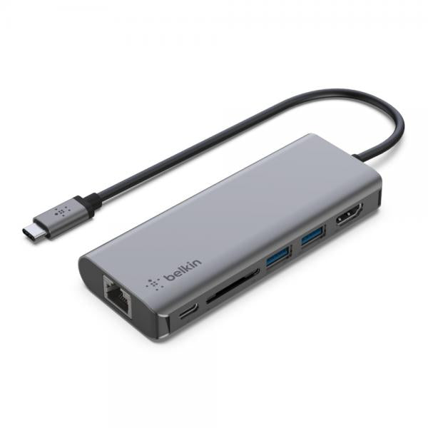 Concentrador multimedia USB-C 6 en 1 de Belkin [AVC008BTSGY]