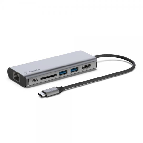 Concentrador multimedia USB-C 6 en 1 de Belkin [AVC008BTSGY]