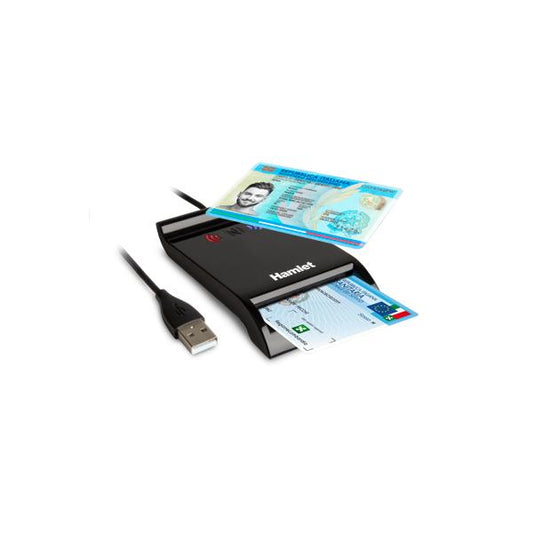 Hamlet HUSCR-NFC Lettore 2 in 1 combinato NFC per Carta identità Elettronica CIE 3.0 e Lettore Smart Card [HUSCR-NFC]