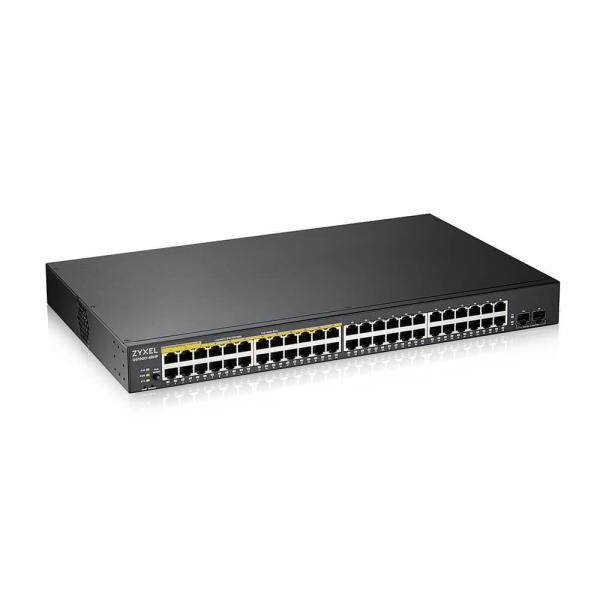 ZYXEL SWITCH WEB ADMINISTRADO 48X GB (24X SALIDA POE HASTA 170W), 2X SFP GB, RACK [GS190048HPV2-EU0101F] 