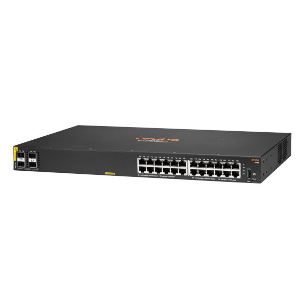 Aruba 6100 24G Class4 PoE 4SFP+ 370W Gestionado L3 Gigabit Ethernet (10/100/1000) Compatible con alimentación a través de Ethernet (PoE) 1U Negro [JL677A#ABB] 