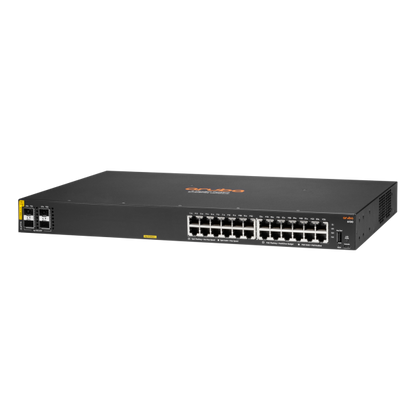 Aruba 6100 24G Class4 PoE 4SFP+ 370W Gestionado L3 Gigabit Ethernet (10/100/1000) Compatible con alimentación a través de Ethernet (PoE) 1U Negro [JL677A#ABB] 