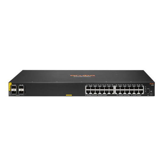 Aruba 6100 24G Class4 PoE 4SFP+ 370W Gestito L3 Gigabit Ethernet (10/100/1000) Supporto Power over Ethernet (PoE) 1U Nero [JL677A#ABB]