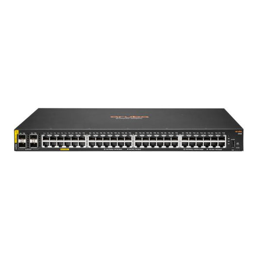 Aruba, una empresa de Hewlett Packard Enterprise Aruba 6100 48G Class4 PoE 4SFP+ 370W Gestionado L3 Gigabit Ethernet (10/100/1000) Compatible con alimentación a través de Ethernet (PoE) 1U Negro [JL675A#ABB] 