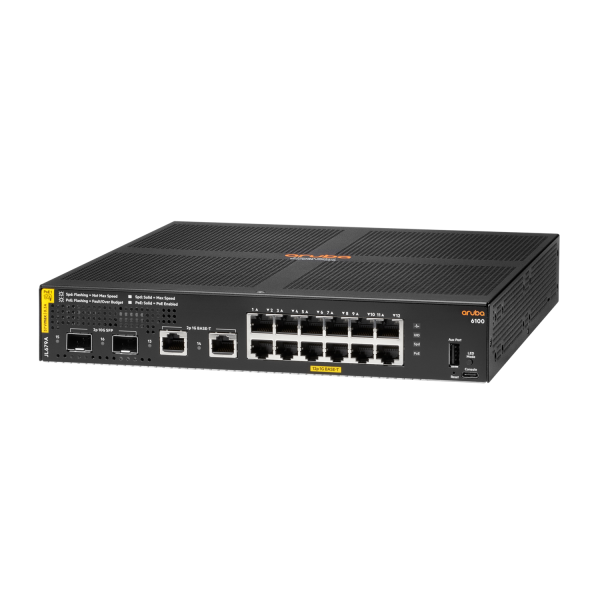 Aruba 6100 12G Class4 PoE 2G/2SFP+ 139W Gestito L3 Gigabit Ethernet (10/100/1000) Supporto Power over Ethernet (PoE) 1U Nero [JL679A#ABB]